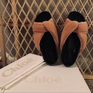 Chloe Nolan Velvet Slides